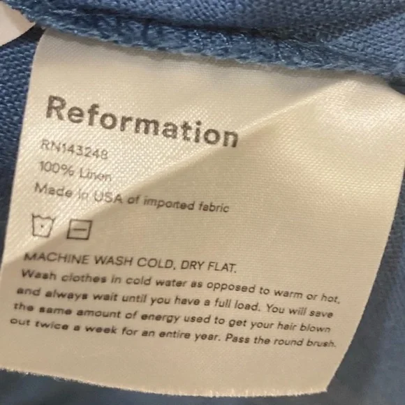 Reformation “Robles” dress. Blue. Size 0 - Picture 6 of 7